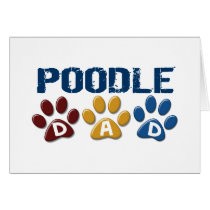 POODLE Dad Paw Print 1 Cards