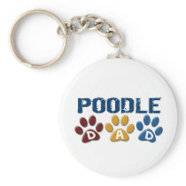POODLE Dad Paw Print 1 Keychains