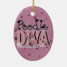 Poodle DIVA Christmas Ornament