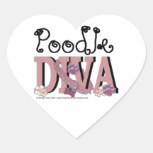 Poodle DIVA Heart Sticker