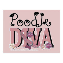 Poodle DIVA Postcards