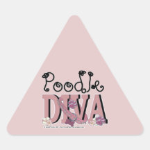 Poodle DIVA Triangle Sticker