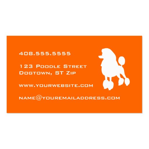 Poodle Dog Groomer Business Card (back side)