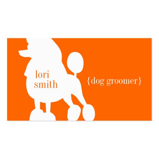 Poodle Dog Groomer Business Card (front side)