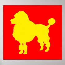 Poodle dog (yellow) poster
