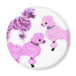 POODLE DOODLES PINK POODLE PRINT FRIDGE MAGNET