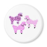 POODLE DOODLES PINK POODLE PRINT REFRIGERATOR MAGNET