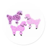 POODLE DOODLES PINK POODLE PRINT STICKERS