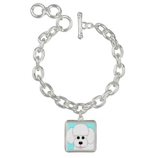 Poodle Face Dog Art Charm Bracelet