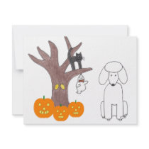 Poodle Fall Announcement invitations