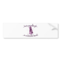 Poodle Girl in doodle world Bumper Sticker