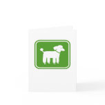 Poodle Graphic (Green) Greeting Card