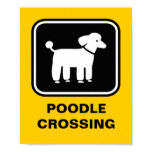 Poodle Graphic (White on Black) Poster