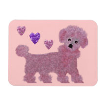 Poodle Hearts Premium Magnet