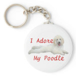 Poodle I Adore Keychain