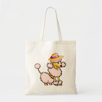 Poodle in Hat Bag bag