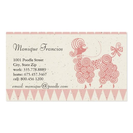 Poodle in Paris Business Card (front side)