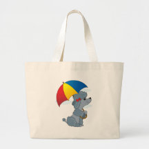 Poodle in Rain Canvas Bag