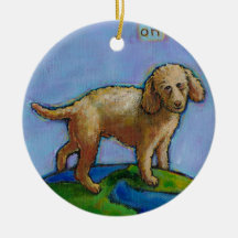 Poodle is best dog on earth cute art painting ornaments