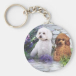 Poodle Keychain Hydrangeas