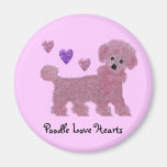 Poodle Love Hearts Fridge Magnets