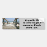 Poodle On Boardwalk Bumper Sticker