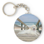 Poodle On Boardwalk Keychain