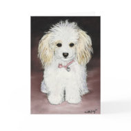 Poodle Original Dog Art Pastel Greeting Card