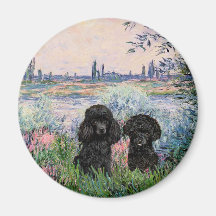 Poodle Pair (black) - By the Seine Fridge Magnets