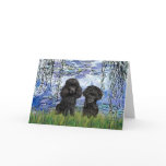Poodle Pair (black) - Lilies 6 cards