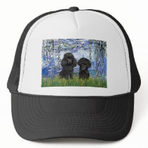 Poodle Pair (black) - Lilies 6 Trucker Hat