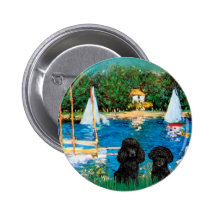 Poodle Pair (black) - Sailboats Pin