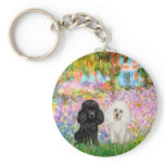 Poodle Pair (BW) - Garden Key Chain