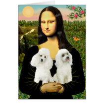 Poodle Pair (W) - Mona Lisa Greeting Card