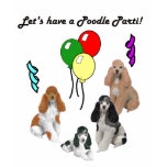 Poodle Parti on Gray T-Shirt