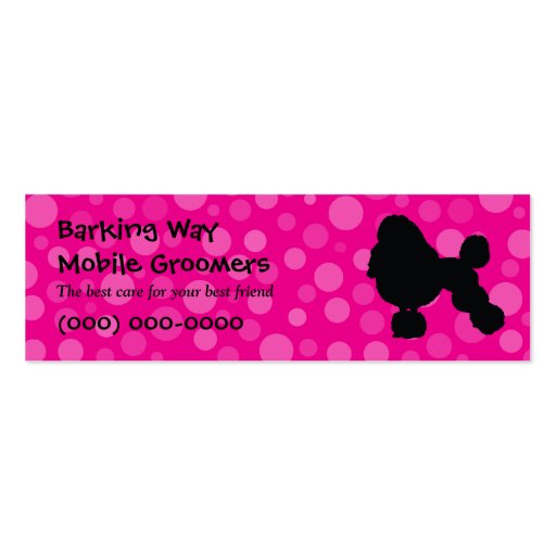Poodle Pet Care Pink Business Cards