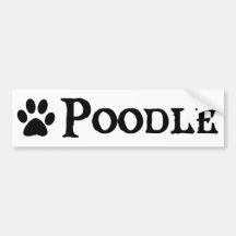 Poodle (pirate style w/ pawprint) bumper stickers