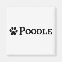 Poodle (pirate style w/ pawprint) magnets