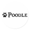 Poodle (pirate style w/ pawprint) stickers