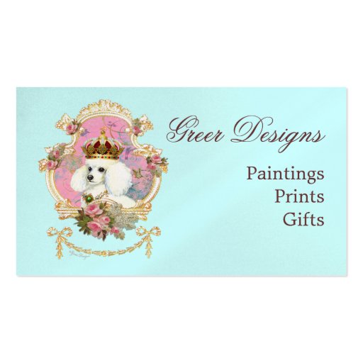Poodle Princess n Pink Roses Business Card Templates