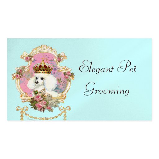 Poodle Princess n Pink Roses Business Cards