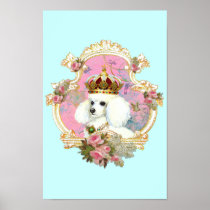 Poodle Princess n Pink Roses Print