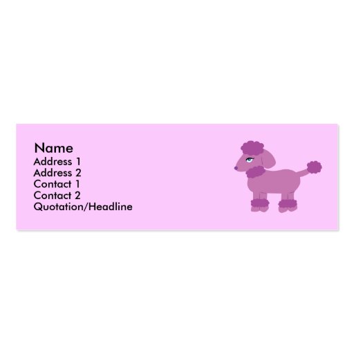 Poodle Profile Cards Business Card Templates (front side)