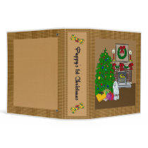 Poodle Puppy's 1st Christmas Scrapbook binders by freespiritdesigns Poodle Puppy's 1st Christmas Scrapbook binders