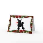 Poodle Reindeer Christmas Card