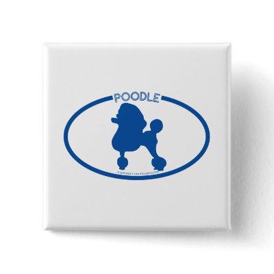 Poodle Silhouette Button by dogsilhouettes