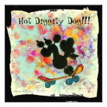 Poodle skateboard Party Invitations