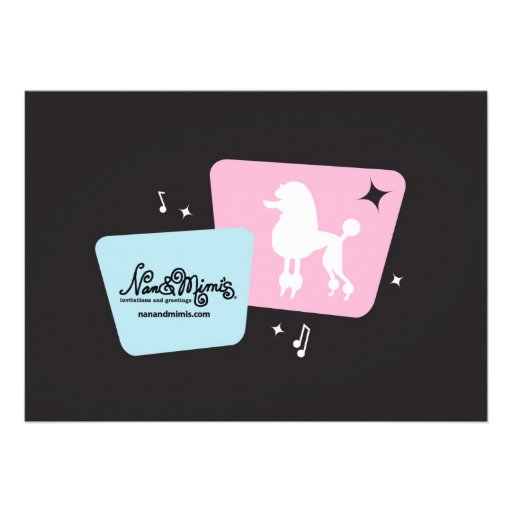 Poodle Skirt 1950's themed party invitation