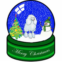 poodle snow globe photo sculptures