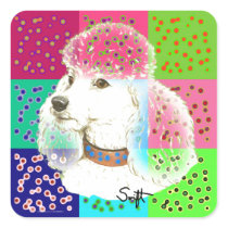 Poodle Square Sticker